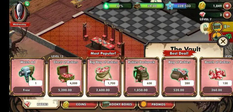 how to get more rubies and kooky boxes in the addams family mystery mansion