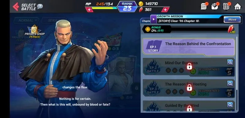 the king of fighters allstar growth mission