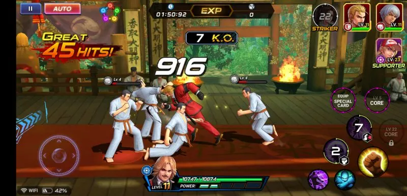 the king of fighters allstar power up dungeons