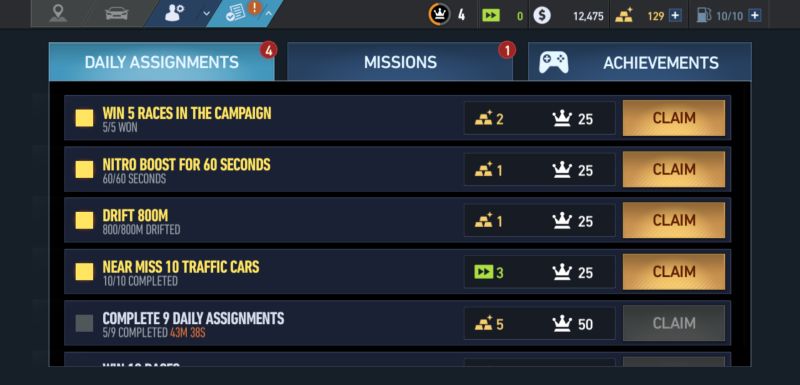 need for speed no limits daily assignments and missions