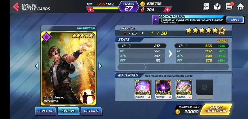 the king of fighters allstar battle card types