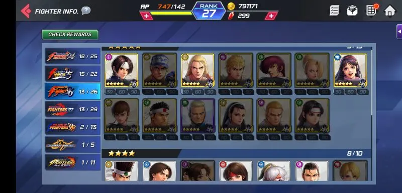 the king of fighters allstar fighter info