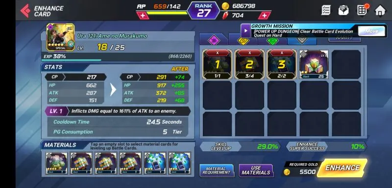 how to evolve battle cards in the king of fighters allstar