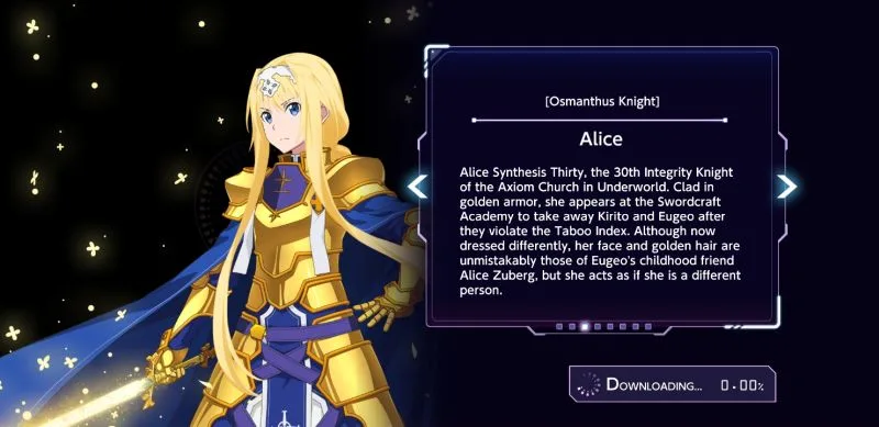 alice sword art online unleash blading