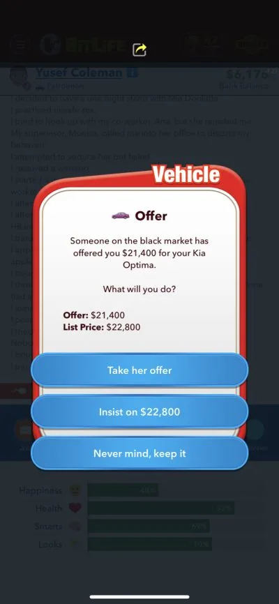 bitlife car sale