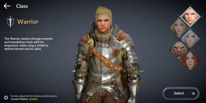 black desert mobile warrior class
