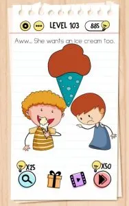 brain test level 103 answer