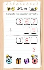 brain test level 104 answer