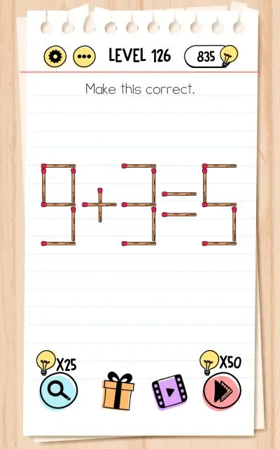 brain test level 126 answer