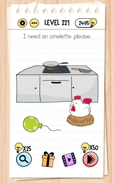 brain test level 221 answer