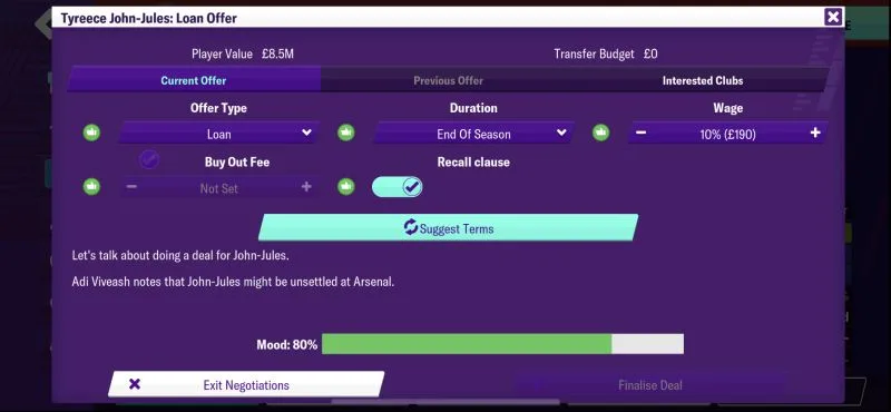 football manager 2020 mobile loan offer