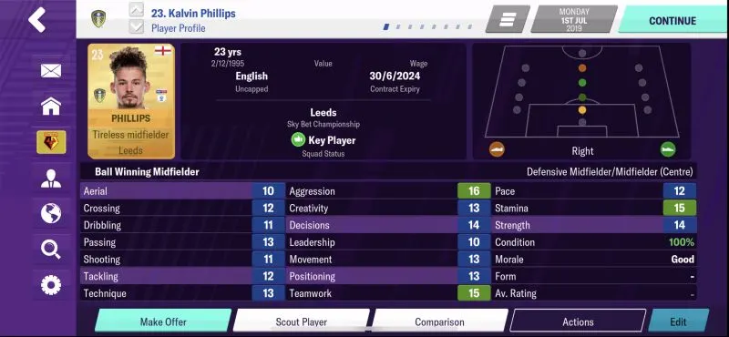 football manager 2020 mobile player profile