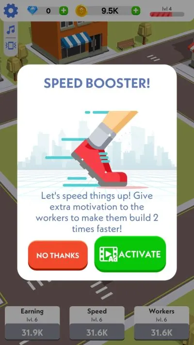 idle construction 3d speed booster