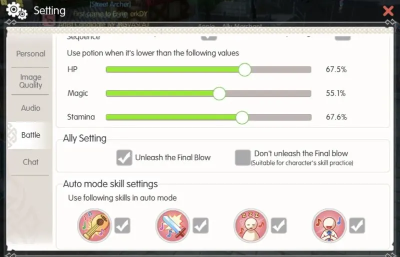 mabinogi fantasy life auto mode skill settings