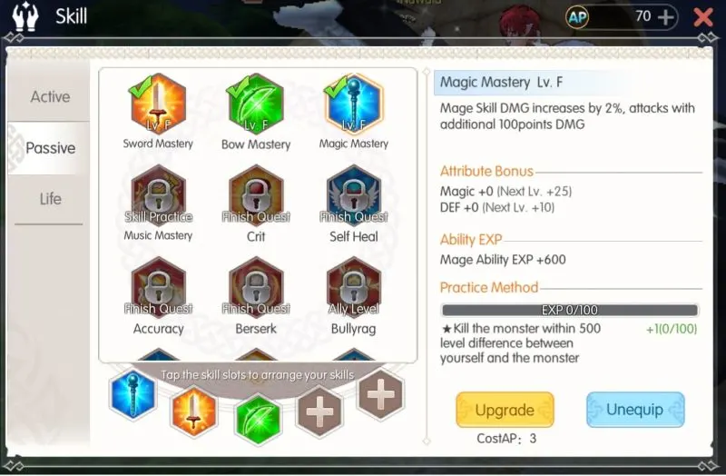 mabinogi fantasy life passive skills