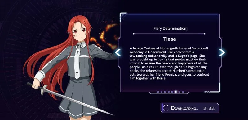 tiese fiery determination sword art online unleash blading