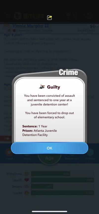 bitlife conviction