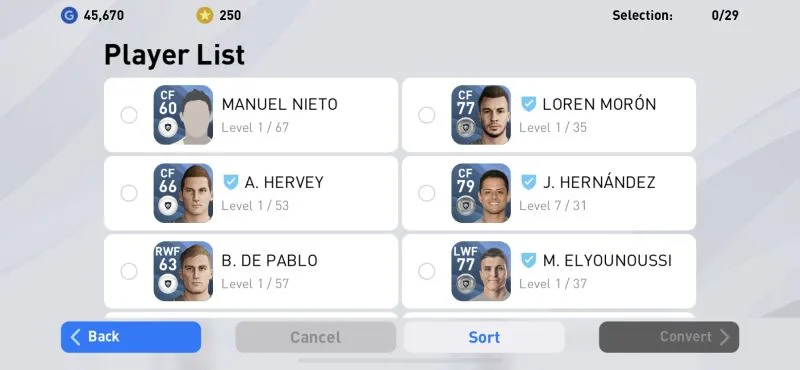 efootball pes 2020 player list