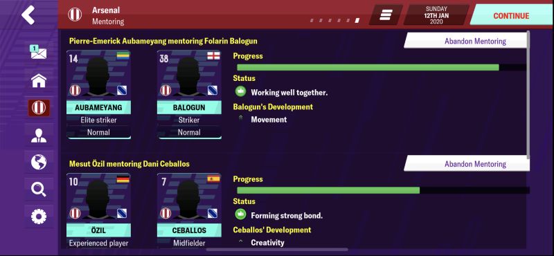 how to mentor players in football manager 2020 mobile