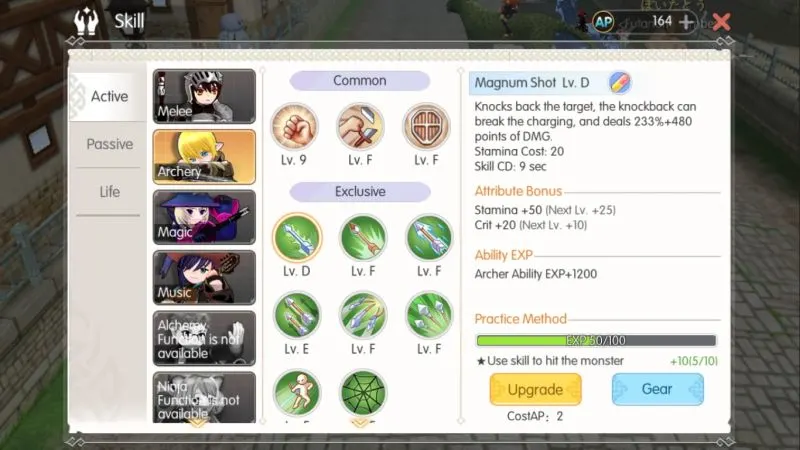 mabinogi fantasy life archer setup