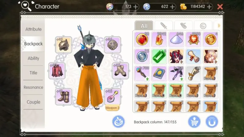 mabinogi fantasy life inventory