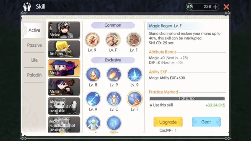 mabinogi fantasy life magic regen