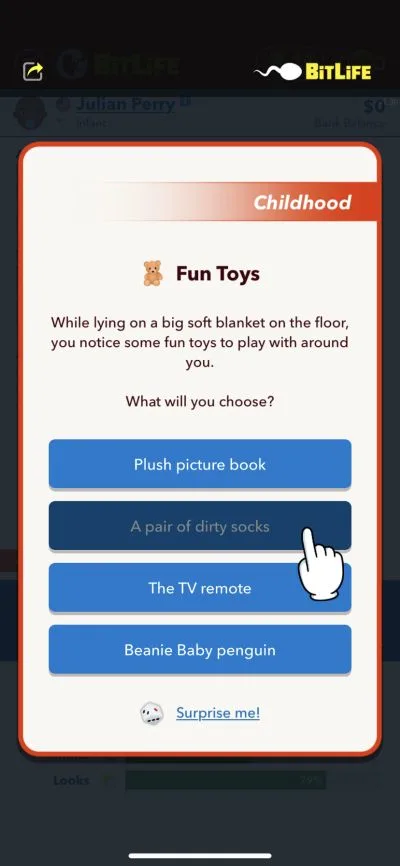 bitlife surprise me option