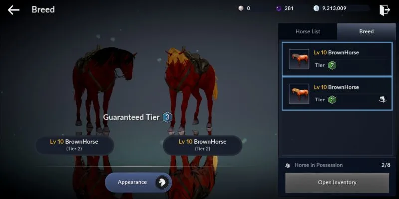 how to level up and breed horses