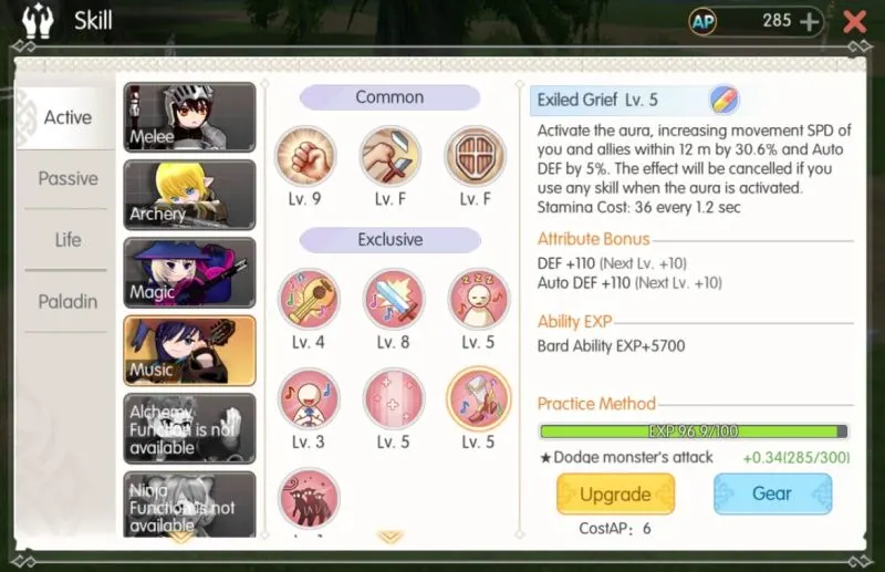 how to get the exiled grief skill in mabinogi fantasy life