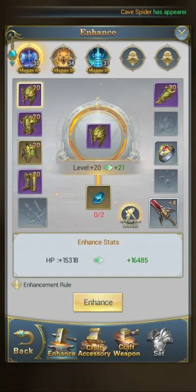 how to enhance gear in soul land awaken warsoul