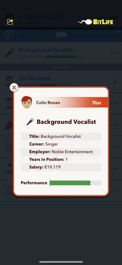 background vocalist job in bitlife