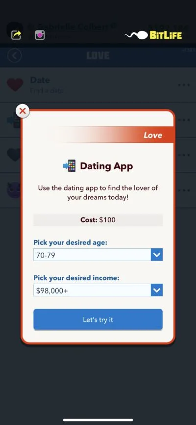 bitlife dating app