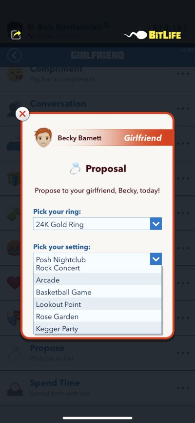 bitlife proposal