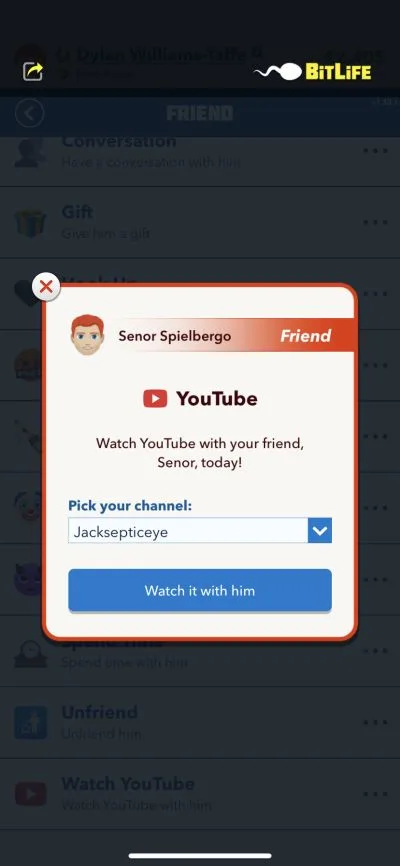 bitlife watching youtube