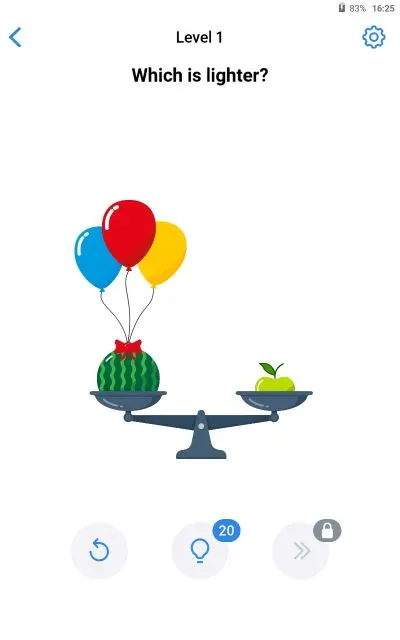 easy game brain test level 1 answer