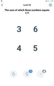 easy game brain test level 54 answer