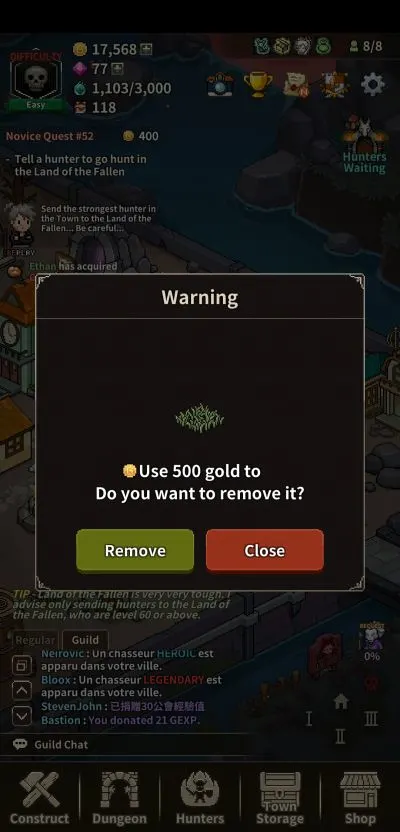 how to keep town organized in evil hunter tycoon
