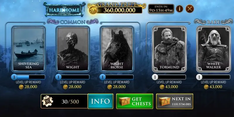 how to collect and upgrade cards in game of thrones slots casino