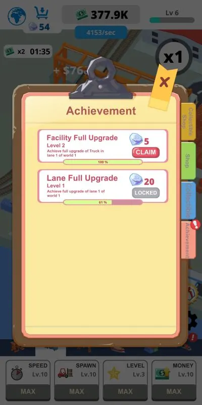 idle port tycoon achievement rewards