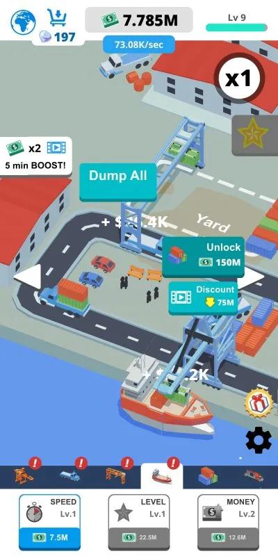 how to invest cash in idle port tycoon