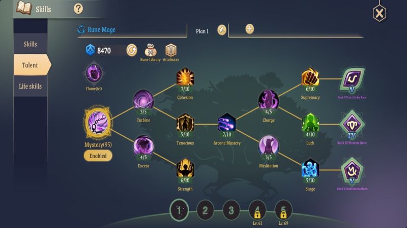 light of thel rune mage mystery talents
