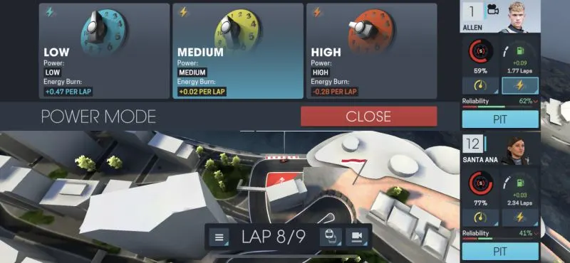 motorsport manager online power mode