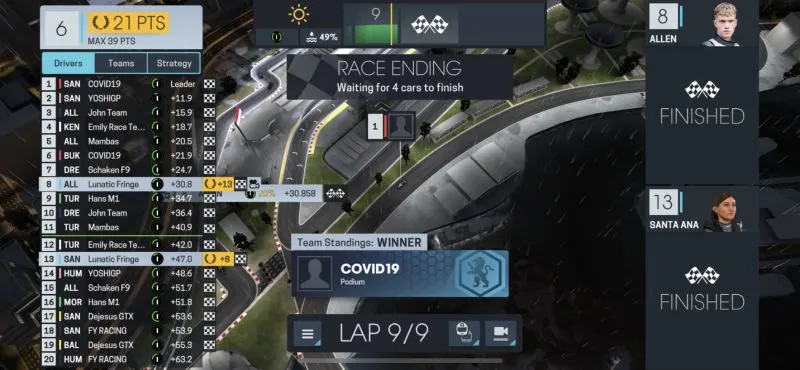 motorsport manager online standings
