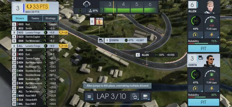 motorsport manager online standings