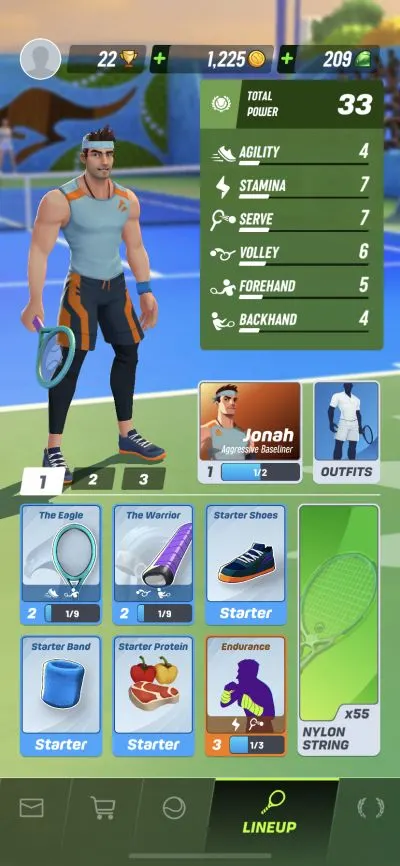 how to upgrade equipment in tennis clash