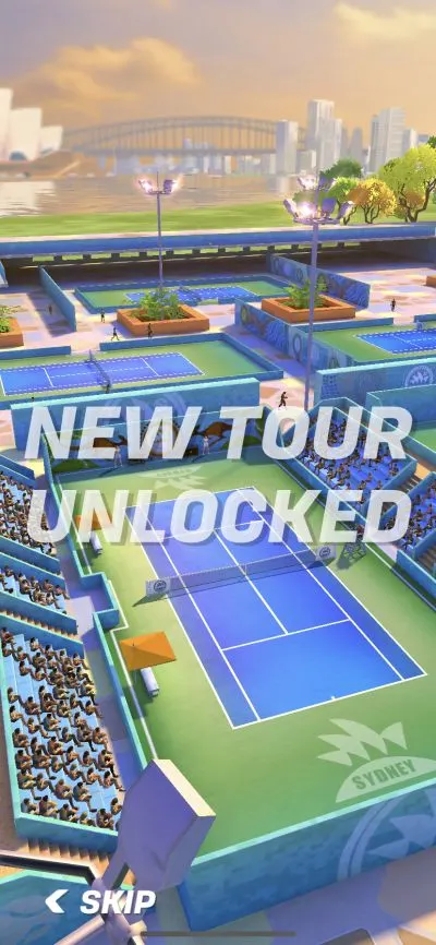 how to unlock new tours in tennis clash