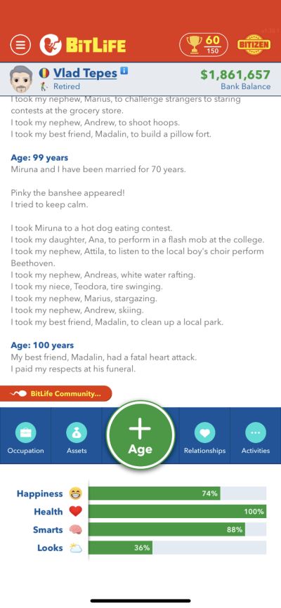 bitlife 100 years of age