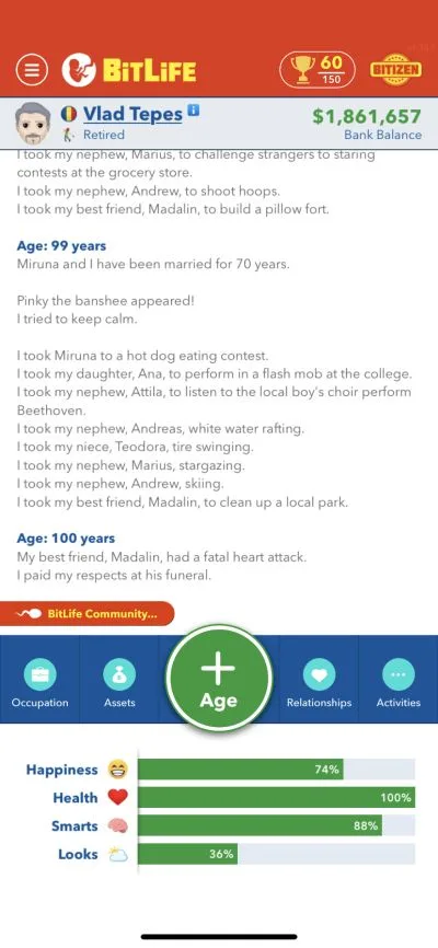 bitlife 100 years of age