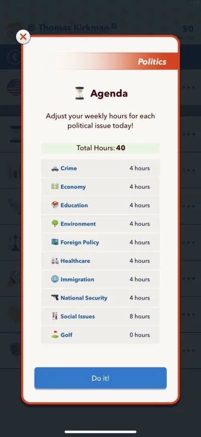 bitlife agenda