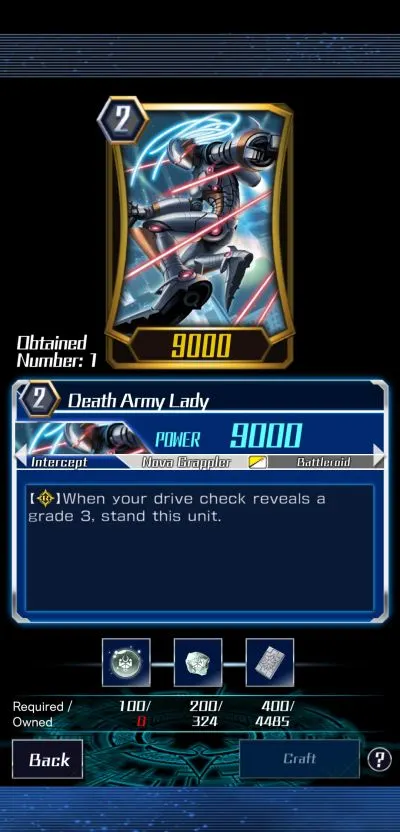 death army lady vanguard zero